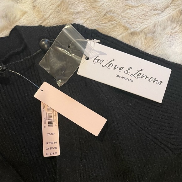 For Love & Lemons Nina Cardigan Black XS - Picture 8 of 11